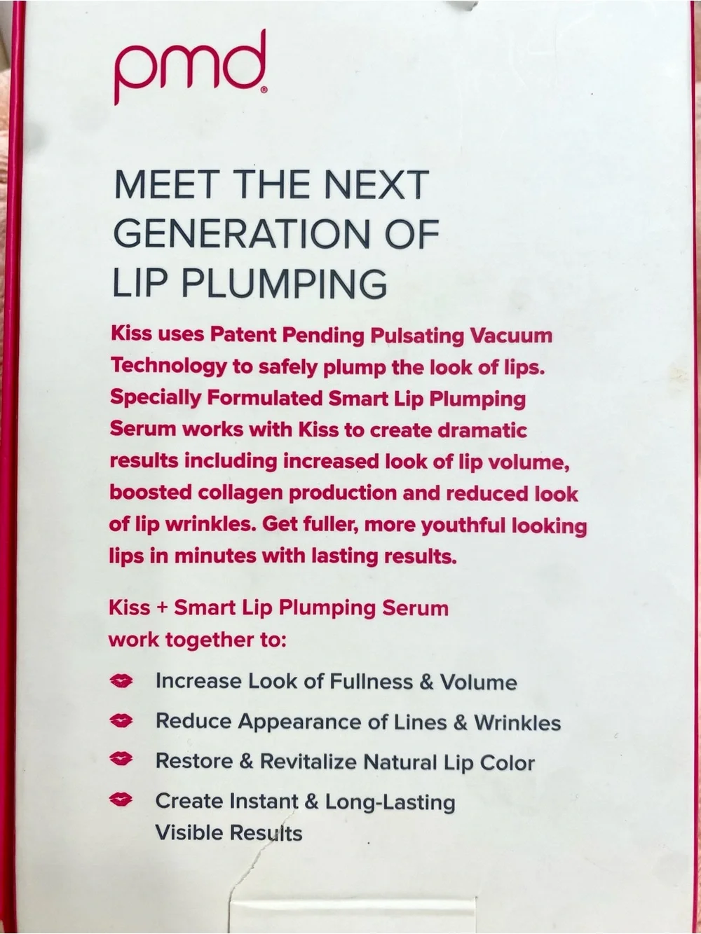 Kiss Lip Plumping Device - Hot Pink and White